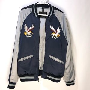 Express Souvenir Satin Bomber Jacket - Size Large